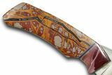 Knife with Noreena Jasper Inlays & Base - Hand-Crafted In Utah #370846-4